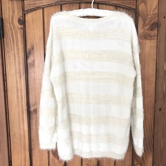 Joseph A. Qu'est 'cequec'est silk? Womens Sz XL Ivory Marshmallow Sweater L/S - Picture 7 of 10